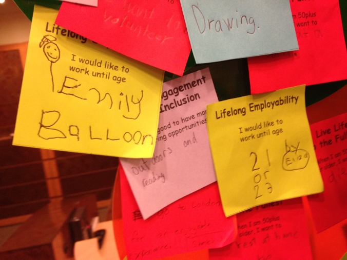 The things they write....heeeheee (yellow post-its are the girls ones)